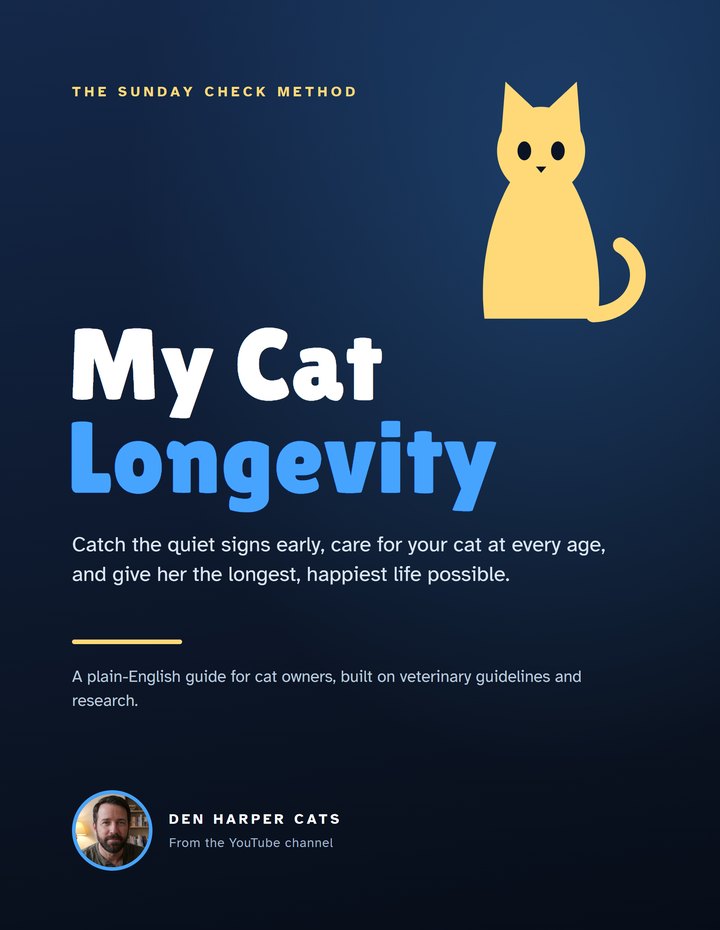 Cover of My Cat Longevity: The Sunday Check Method, from Den Harper Cats