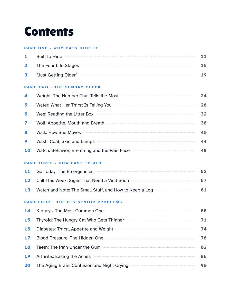 The book's contents page